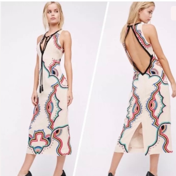Free People beaded embroidered dress XS size 4 - Picture 1 of 12